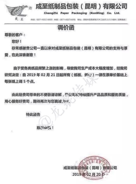 最新紙箱價格行情動態(tài)更新